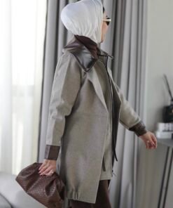 Beige & brown leather